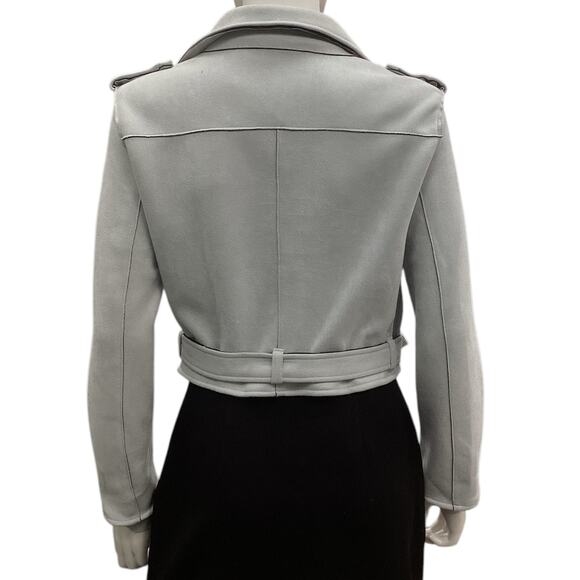 Signature 8 Women’s Ultra Suede Biker Type Jacket Light Blue Size Medium - Picture 3 of 6